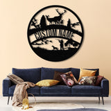 Personalized Duck Hunting Scene Metal Wall Art with LED Light, Deer Hunter Sign, Nature-Themed Mancave Decor, Gift for Hunters