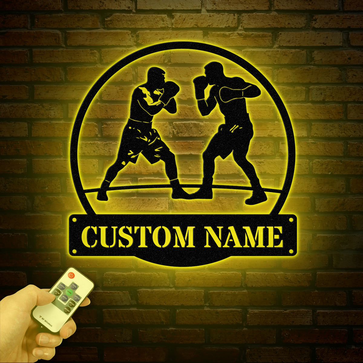 Custom Boxing Gloves Metal Wall Art with LED Light, Personalized Boxer Name Sign, Gym Room Decor, Man Cave Gift, Christmas Birthday Present