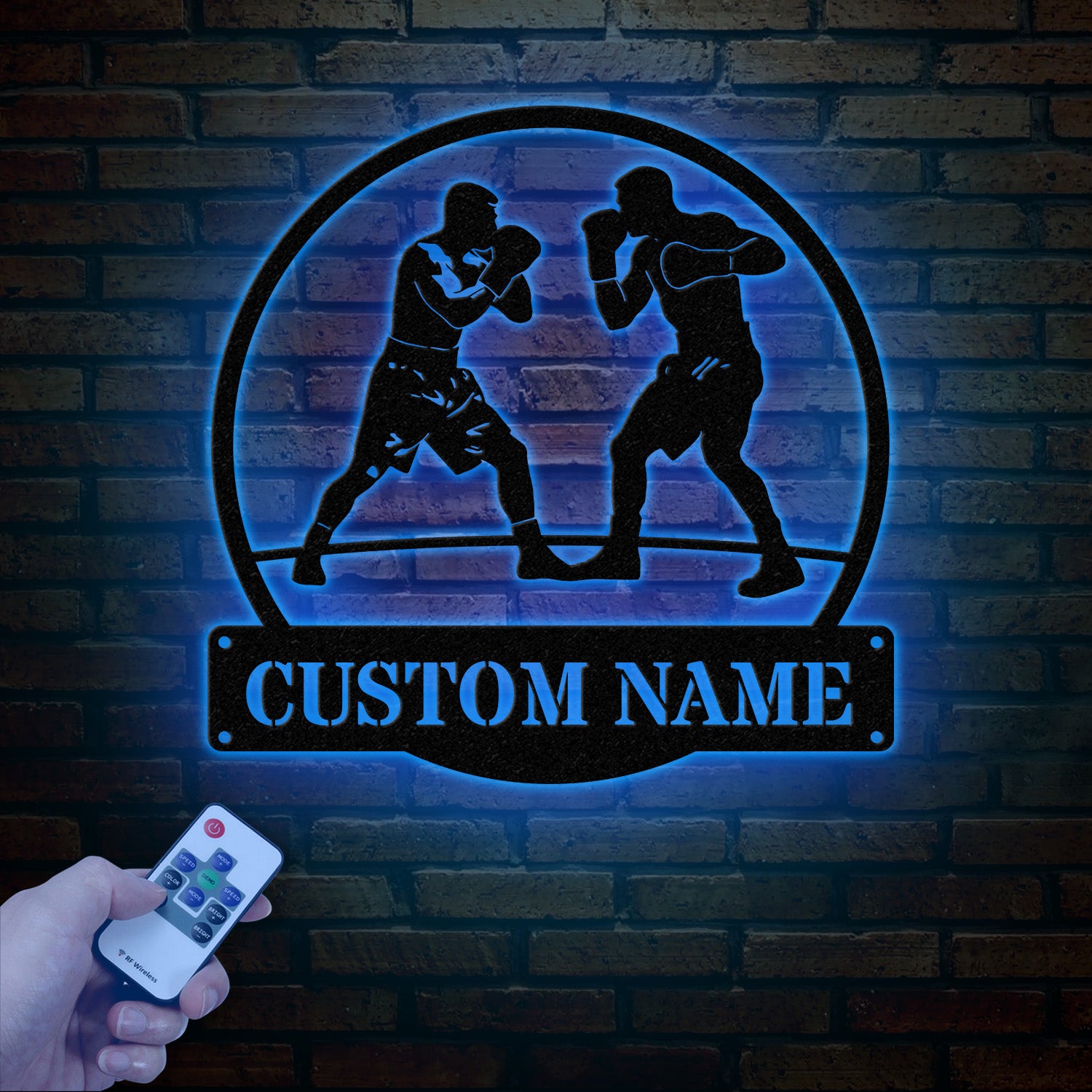Custom Boxing Gloves Metal Wall Art with LED Light, Personalized Boxer Name Sign, Gym Room Decor, Man Cave Gift, Christmas Birthday Present