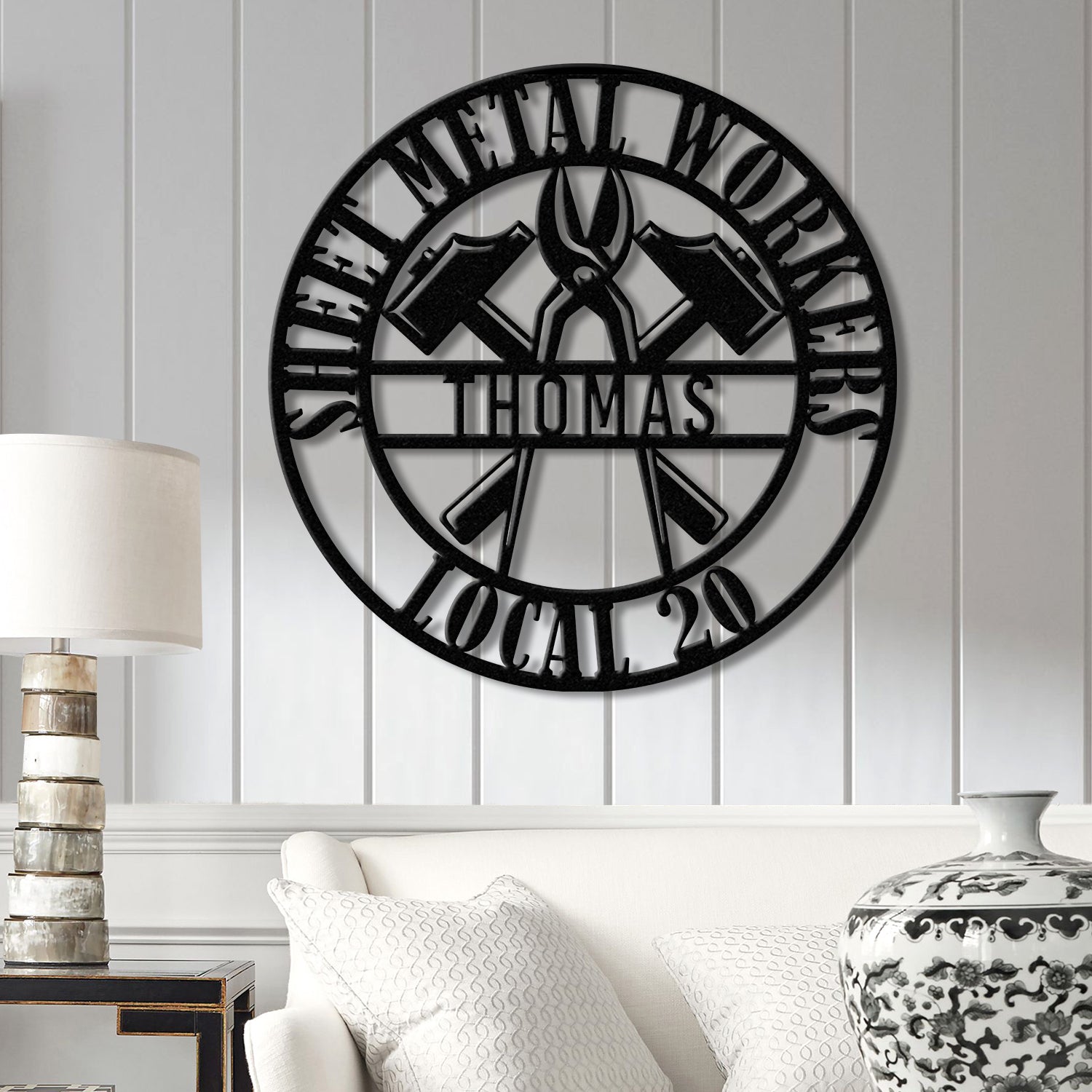 Custom Sheet Metal Workers Wall Art with LED Lights, Personalized Metal Sign Gift for Husband or Dad, Christmas Gift for Sheet Metal Worker