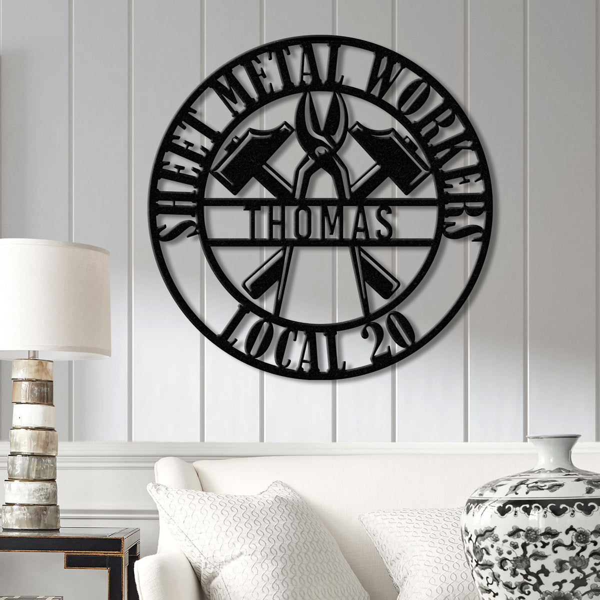 Custom Sheet Metal Workers Wall Art with LED Lights, Personalized Metal Sign Gift for Husband or Dad, Christmas Gift for Sheet Metal Worker