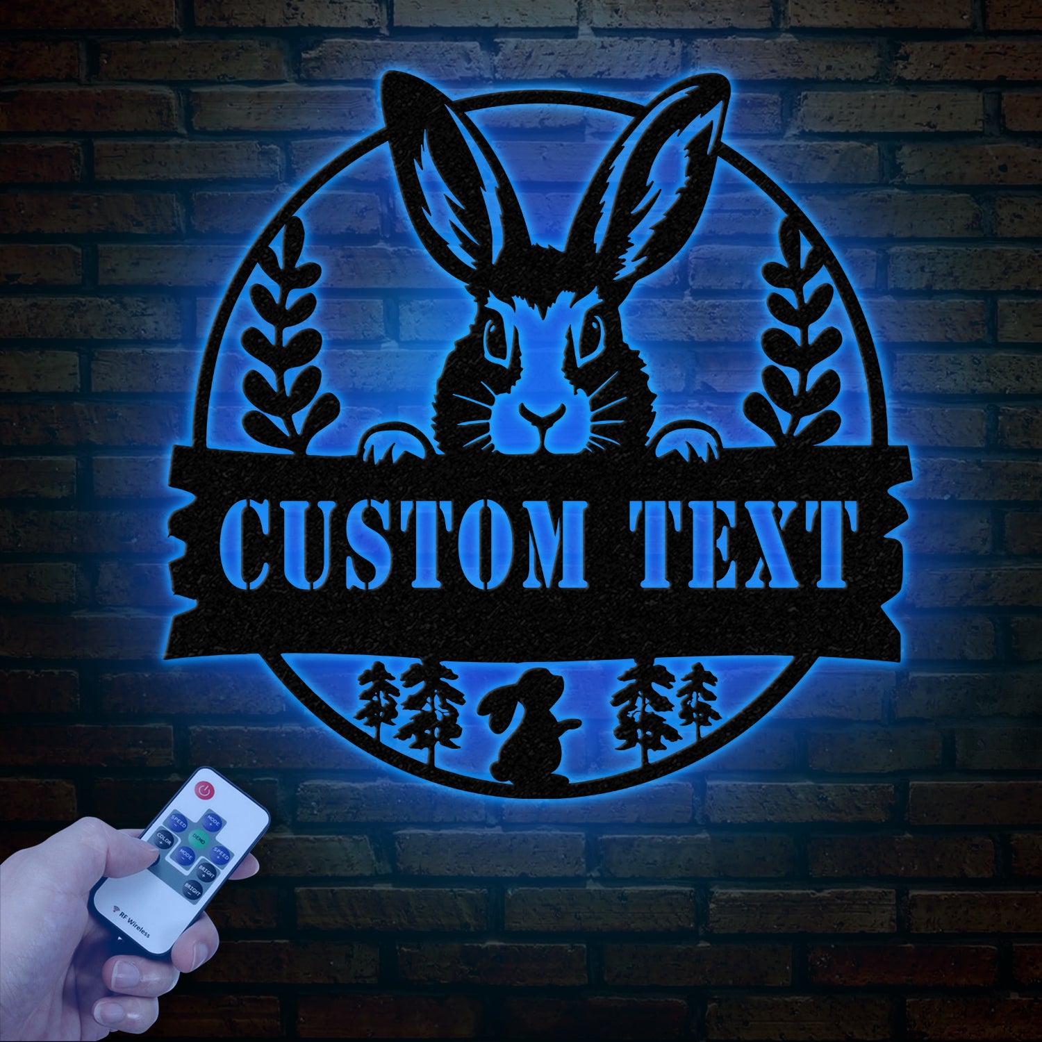 Custom Rabbit Metal Sign with Led Lights, Rabbit Lovers Gift, Farm Animals Wall Decor, Wall Hanging Metal Rabbit Sign, Gift For Farmer