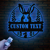 Custom Rabbit Metal Sign with Led Lights, Rabbit Lovers Gift, Farm Animals Wall Decor, Wall Hanging Metal Rabbit Sign, Gift For Farmer