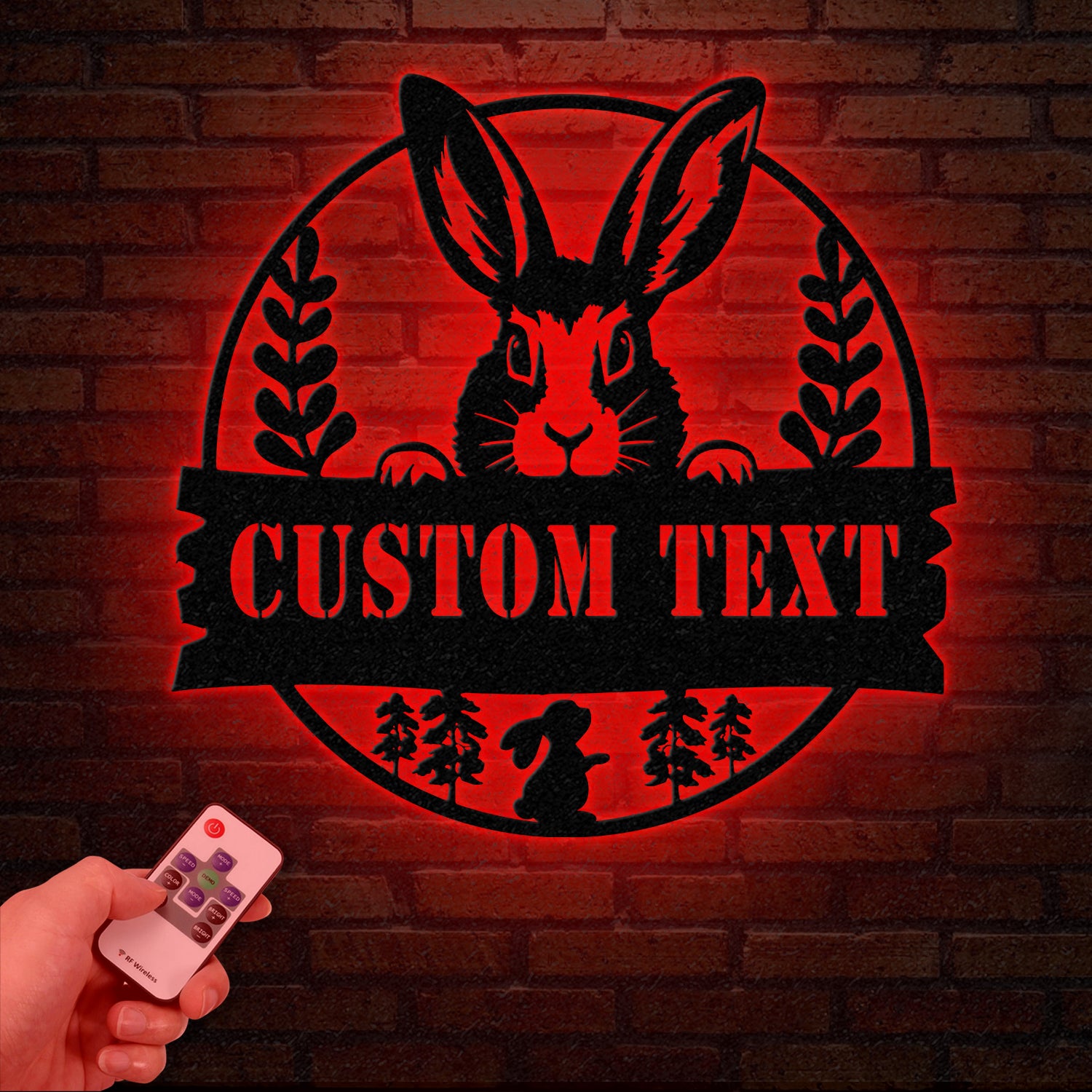 Custom Rabbit Metal Sign with Led Lights, Rabbit Lovers Gift, Farm Animals Wall Decor, Wall Hanging Metal Rabbit Sign, Gift For Farmer