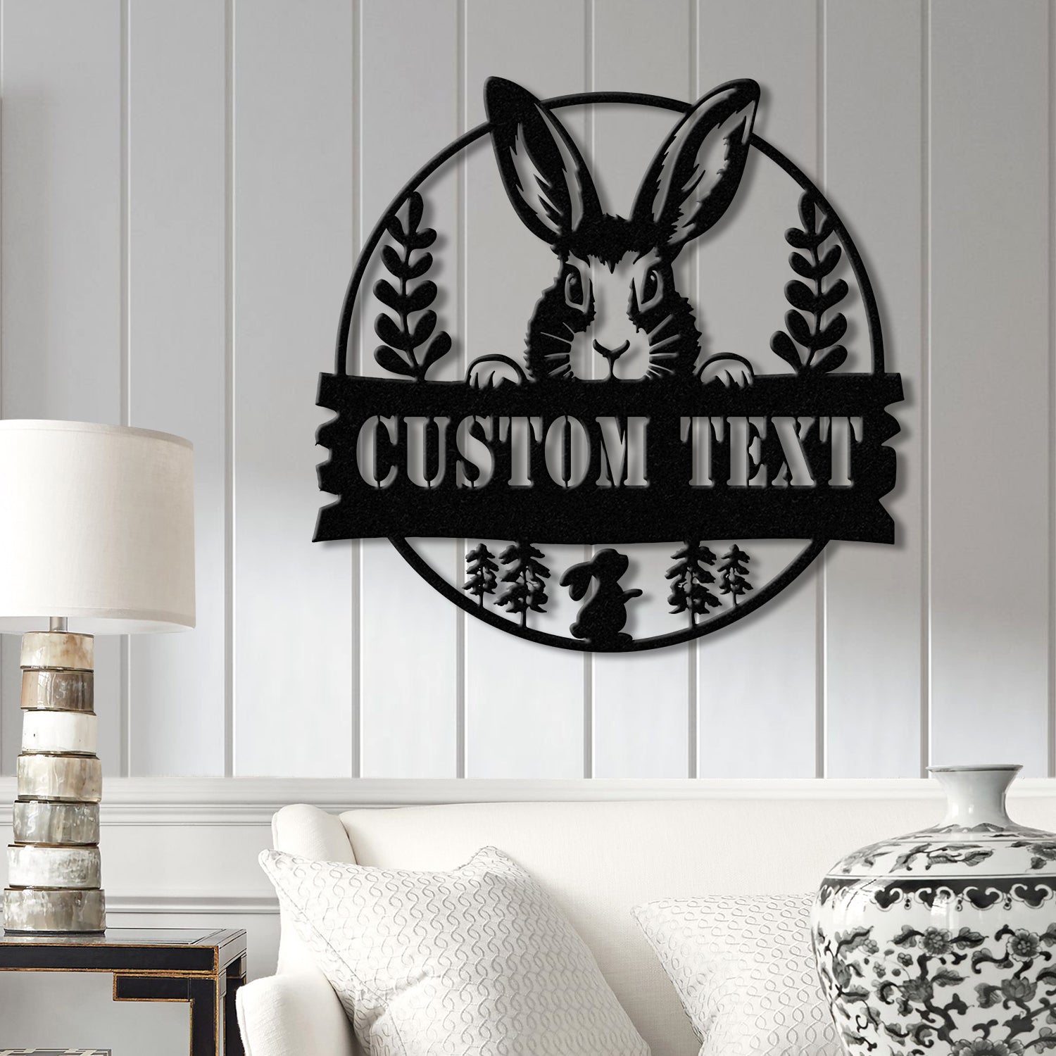 Custom Rabbit Metal Sign with Led Lights, Rabbit Lovers Gift, Farm Animals Wall Decor, Wall Hanging Metal Rabbit Sign, Gift For Farmer