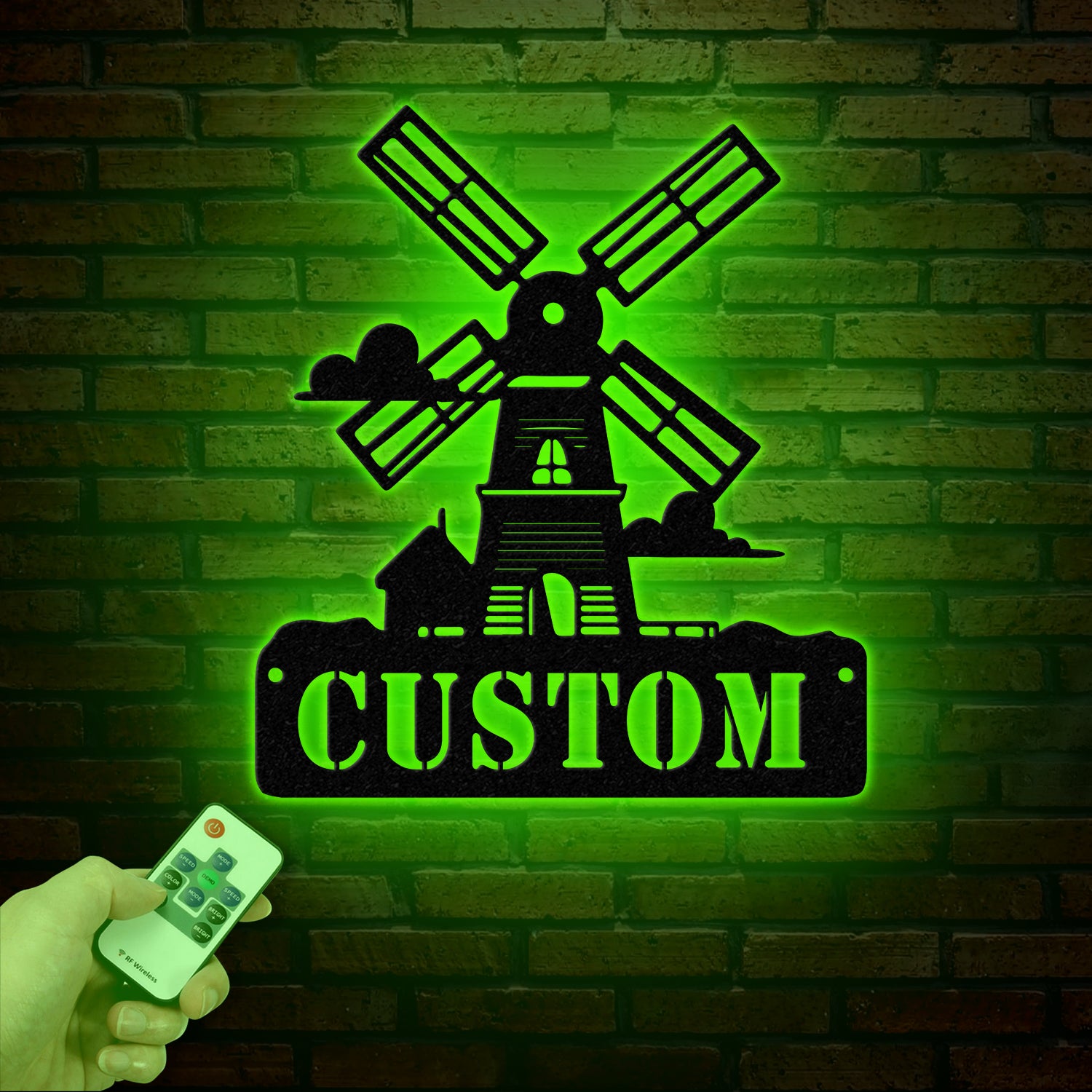 Personalized Windmill Metal Sign with Led Light, Custom Windmill Sign, Windmill Decor, Metal Family Name Sign, Farmhouse Decor