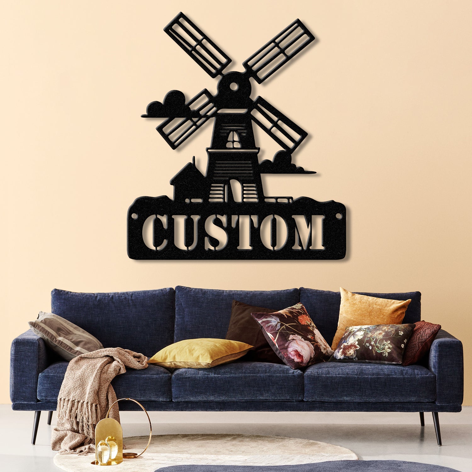 Personalized Windmill Metal Sign with Led Light, Custom Windmill Sign, Windmill Decor, Metal Family Name Sign, Farmhouse Decor