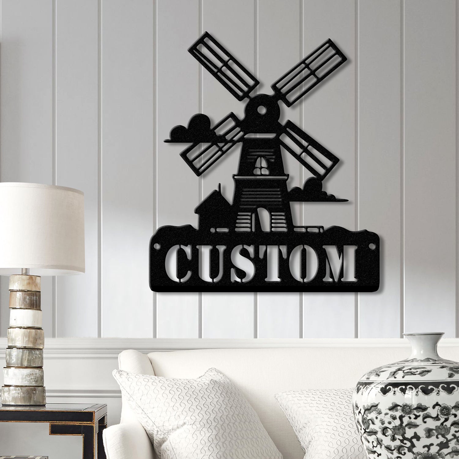 Personalized Windmill Metal Sign with Led Light, Custom Windmill Sign, Windmill Decor, Metal Family Name Sign, Farmhouse Decor