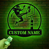 Custom American Football Metal Sign with LED, Personalized Football Name Sign, Football Coach Gift, Boys Room Decor, Sports Wall Art