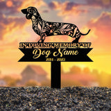 Personalized Dachshund Mandala Garden Stake, Zentangle Yard Art, Dog Memorial Sign, Outdoor Decor, Pet Loss Sympathy Gift