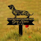 Personalized Dachshund Mandala Garden Stake, Zentangle Yard Art, Dog Memorial Sign, Outdoor Decor, Pet Loss Sympathy Gift