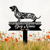 Personalized Dachshund Mandala Garden Stake, Zentangle Yard Art, Dog Memorial Sign, Outdoor Decor, Pet Loss Sympathy Gift