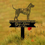 Great Dane Mandala Garden Stake Metal, Zentangle Dog Yard Art, Pet Loss Memorial, Custom Great Dane Grave Marker, Dog Sympathy Gifts