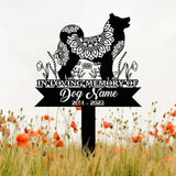 Akita Mandala Garden Stake, Zentangle Akita Yard Art, Custom Pet Grave Marker, Sympathy Sign, Akita Memorial Decor, Pet Loss Gift