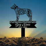Personalized Austrailian Cattle Mandala Garden Stake, Zentangle Yard Art, Dog Memorial Sign, Outdoor Decor, Pet Loss Sympathy Gift