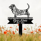 Personalized Basset Hound Mandala Garden Stake, Zentangle Yard Art, Dog Memorial Sign, Outdoor Decor, Pet Loss Sympathy Gift