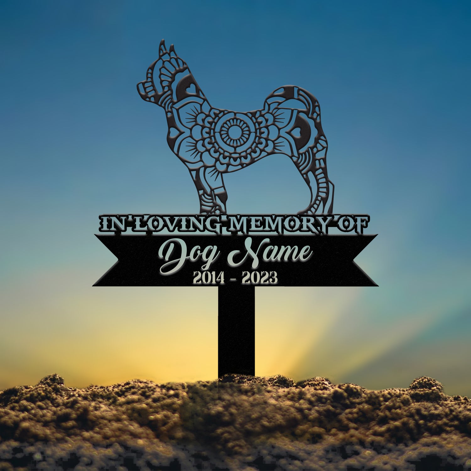 Personalized Chihuahua Mandala Garden Stake, Zentangle Yard Art, Dog Memorial Sign, Outdoor Decor, Pet Loss Sympathy Gift