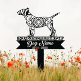 Personalized Bull Terrier Mandala Garden Stake, Zentangle Yard Art, Dog Memorial Sign, Outdoor Decor, Pet Loss Sympathy Gift