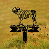 Personalized Bull Dog Mandala Garden Stake, Zentangle Yard Art, Dog Memorial Sign, Outdoor Decor, Pet Loss Sympathy Gift, Bull Dog Memorial