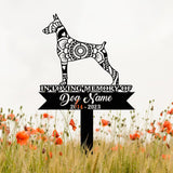 Personalized Doberman Mandala Garden Stake, Zentangle Yard Art, Dog Memorial Sign, Outdoor Decor, Pet Loss Sympathy Gift
