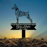Personalized Doberman Mandala Garden Stake, Zentangle Yard Art, Dog Memorial Sign, Outdoor Decor, Pet Loss Sympathy Gift