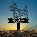 Scottish Terrier Mandala Garden Stake, Zentangle Dog Yard Art, Custom Pet Grave Marker, Sympathy Gift, Scottish Terrier Memorial Sign