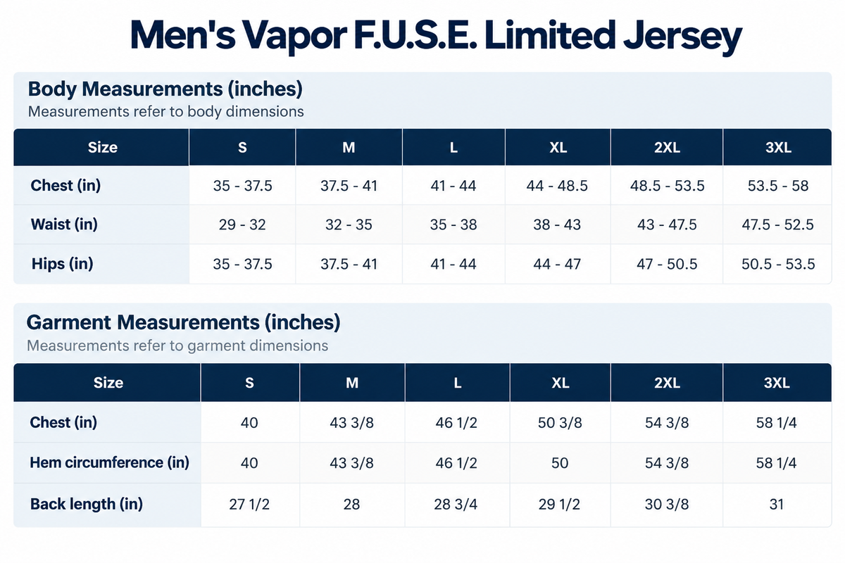 Size chart for Custom Caleb Williams Chicago Bears Fan Inspired 2026 Rivalry Style Stitched Premium Limited Jersey - Navy