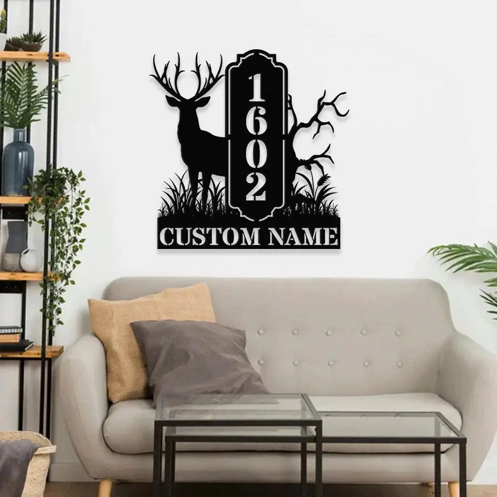 Address Life Tree Metal Sign Personalized Family Name Metal Sign Family LED Wall Decor Personalized Wall Art