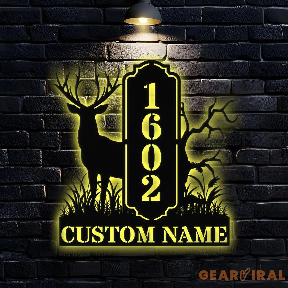 Address Life Tree Metal Sign Personalized Family Name Metal Sign Family LED Wall Decor Personalized Wall Art