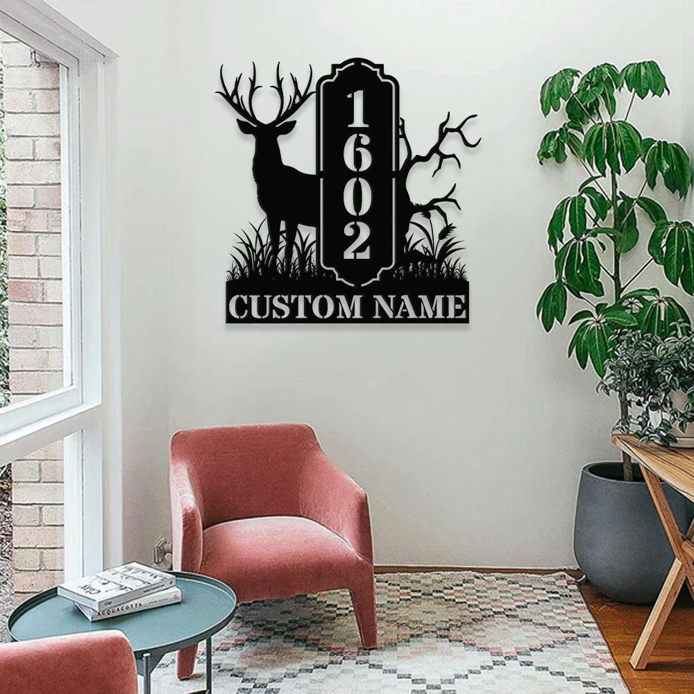 Address Life Tree Metal Sign Personalized Family Name Metal Sign, Family LED Wall Decor, Personalized Wall Art, Housewarming Family Name