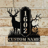 Address Life Tree Metal Sign Personalized Family Name Metal Sign, Family LED Wall Decor, Personalized Wall Art, Housewarming Family Name
