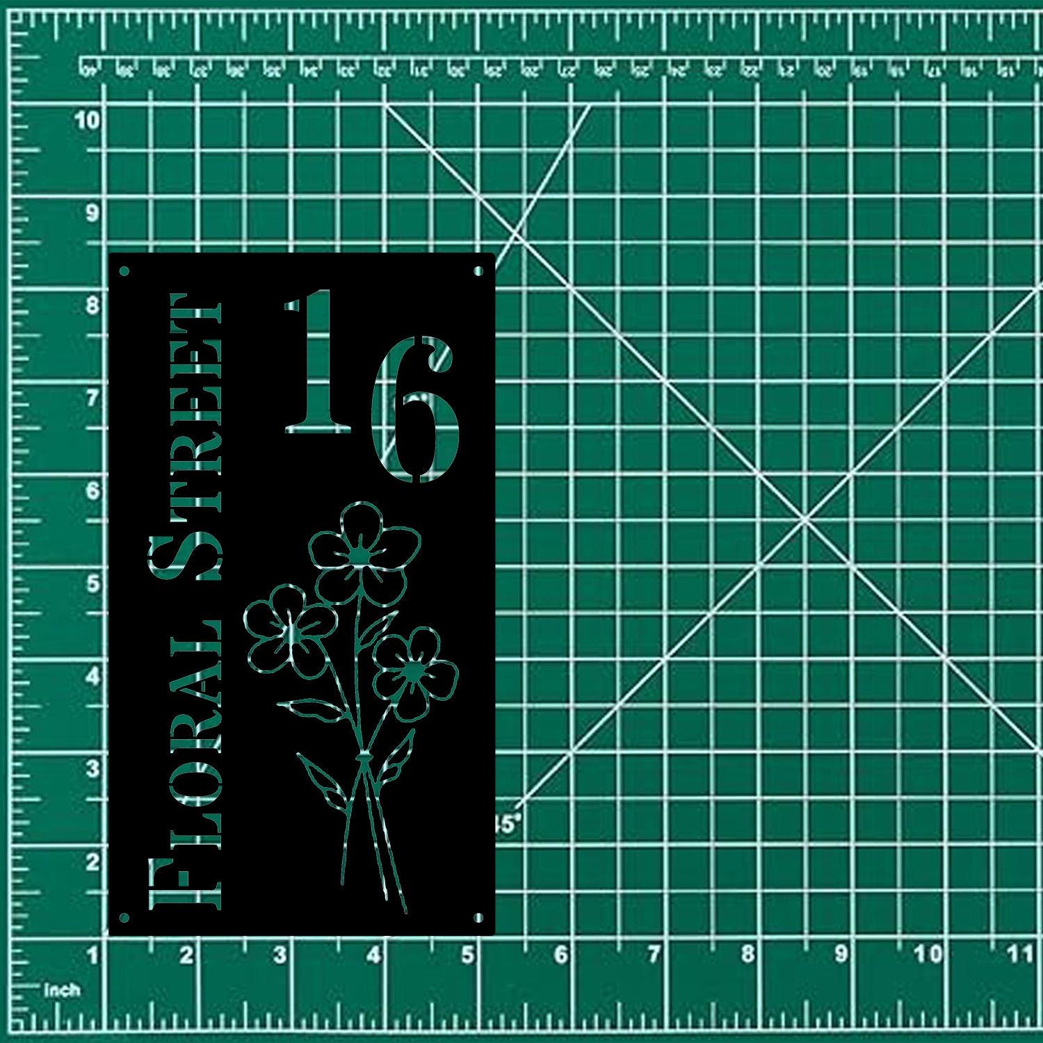 Address Metal Flower House Address Sign, Vertical Address Number Sign, Minimal Address Sign, Home Number, Housewarming Gift, Door Number