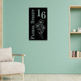 Address Metal Flower House Address Sign, Vertical Address Number Sign, Minimal Address Sign, Home Number, Housewarming Gift, Door Number