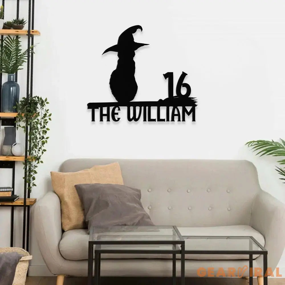 Address Metal Sign Halloween Black Cat Address Name Sign Personalized Split Letter Last Name Halloween Sign Outdoor
