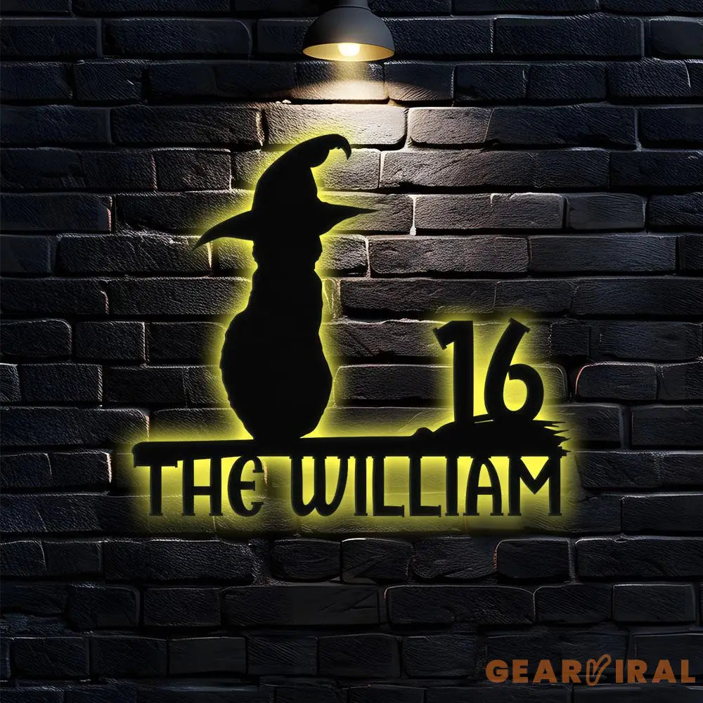 Address Metal Sign Halloween Black Cat Address Name Sign Personalized Split Letter Last Name Halloween Sign Outdoor
