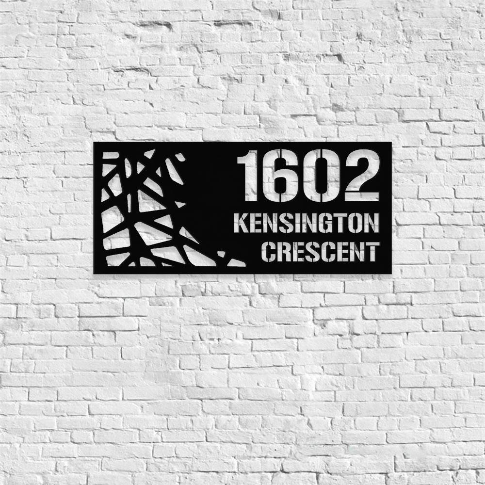 Address Number Metal Sign - Address Name Wall Sign, Personalized Split Letter Last Name, Address Number Sign, Outdoor Door Monogram