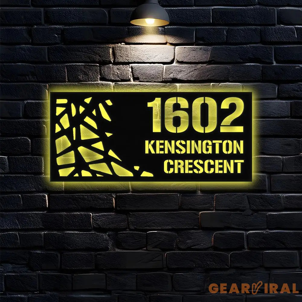 Address Number Metal Sign - Address Name Wall Sign Personalized Split Letter Last Name Address Number Sign Outdoor Door