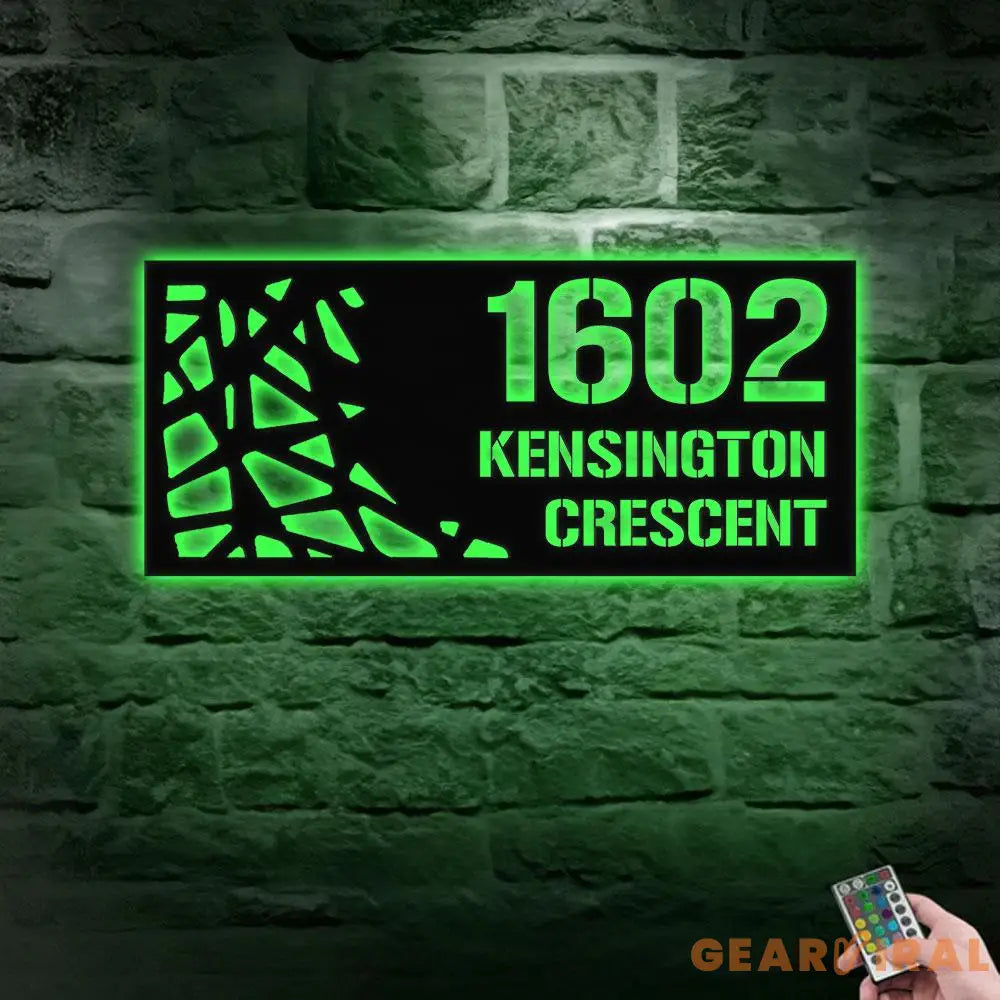 Address Number Metal Sign - Address Name Wall Sign Personalized Split Letter Last Name Address Number Sign Outdoor Door