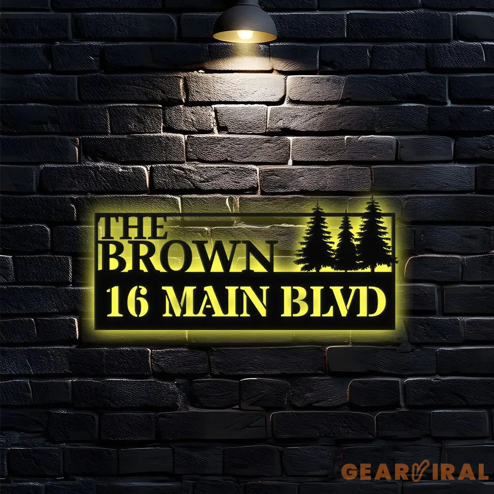 Address Number The Family Name Wall Sign - Last Name Initial Hanging - Personalize Metal Sign - Address Number Sign