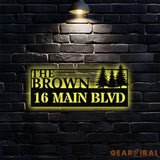 Address Number The Family Name Wall Sign - Last Name Initial Hanging - Personalize Metal Sign - Address Number Sign