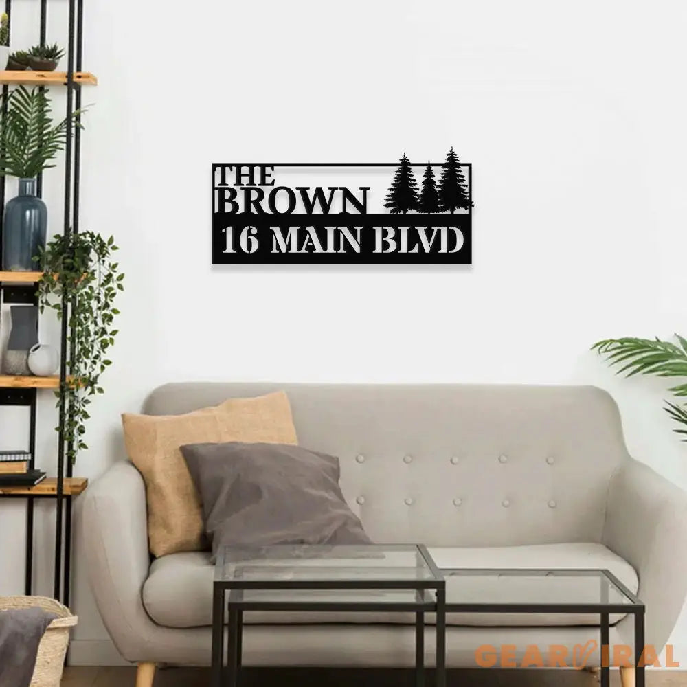 Address Number The Family Name Wall Sign - Last Name Initial Hanging - Personalize Metal Sign - Address Number Sign