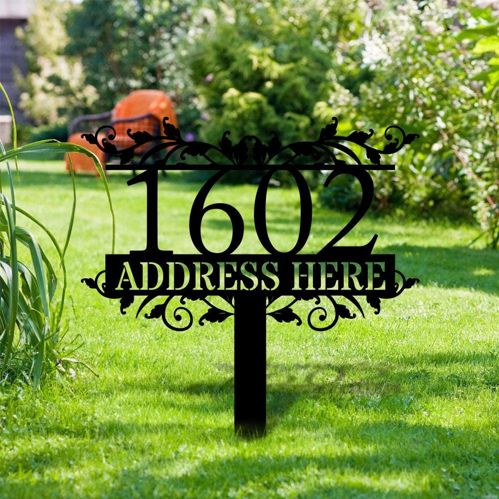 Address Plaque Family Name Garden Metal Stake, Personalized  Family Name Yard Sign, Outdoor Door Decor, Garden Art, Gift for Garden Lovers