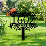 Address Plaque Family Name Garden Metal Stake, Personalized  Family Name Yard Sign, Outdoor Door Decor, Garden Art, Gift for Garden Lovers