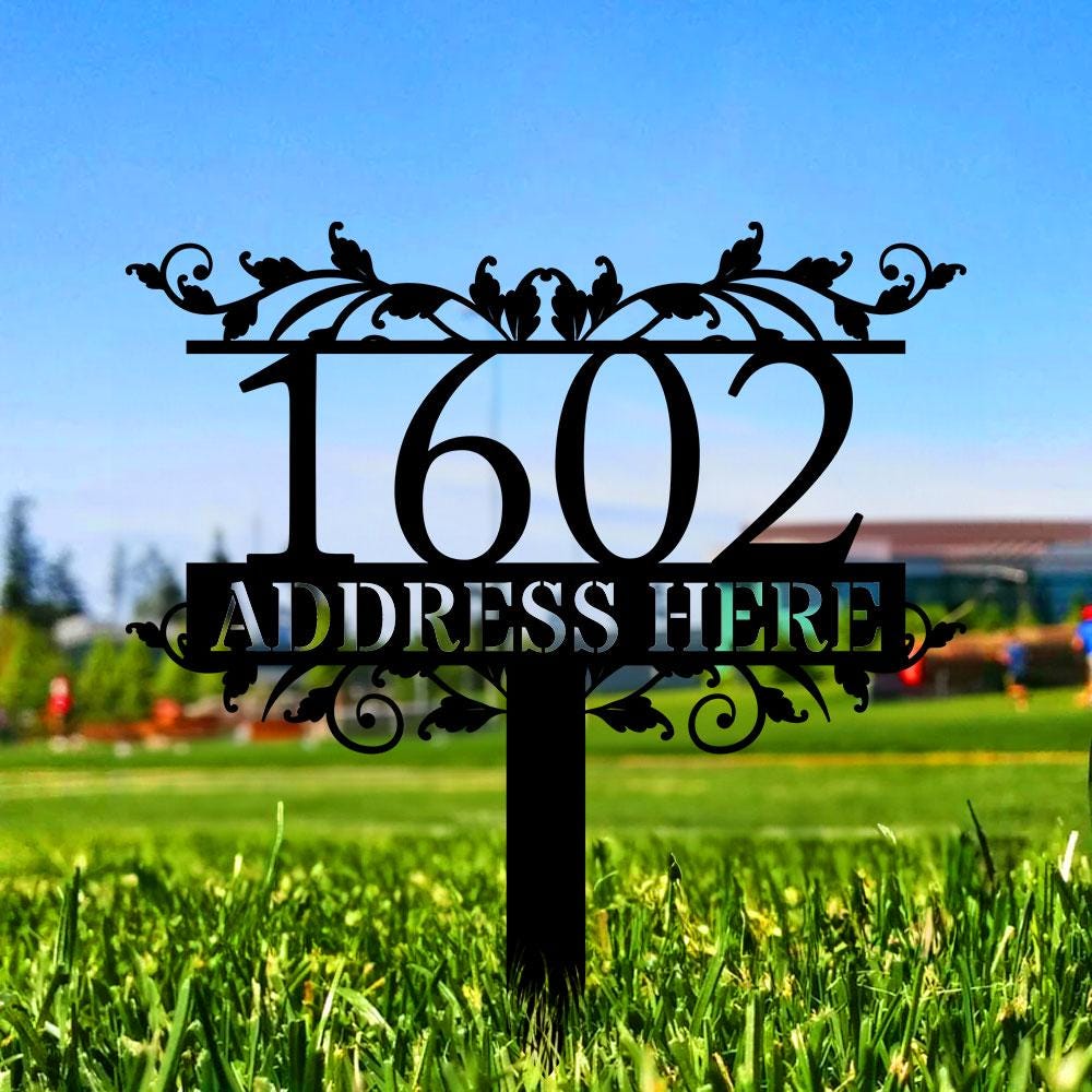 Address Plaque Family Name Garden Metal Stake, Personalized  Family Name Yard Sign, Outdoor Door Decor, Garden Art, Gift for Garden Lovers