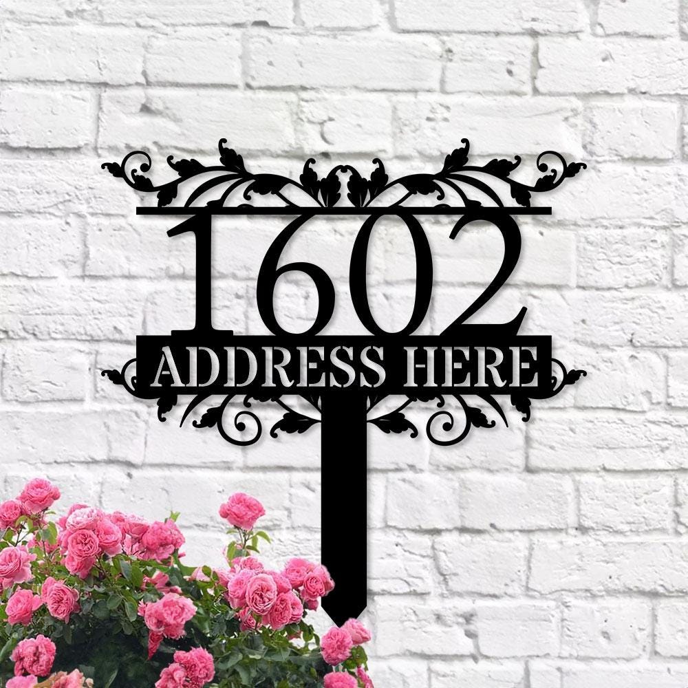 Address Plaque Family Name Garden Metal Stake, Personalized  Family Name Yard Sign, Outdoor Door Decor, Garden Art, Gift for Garden Lovers