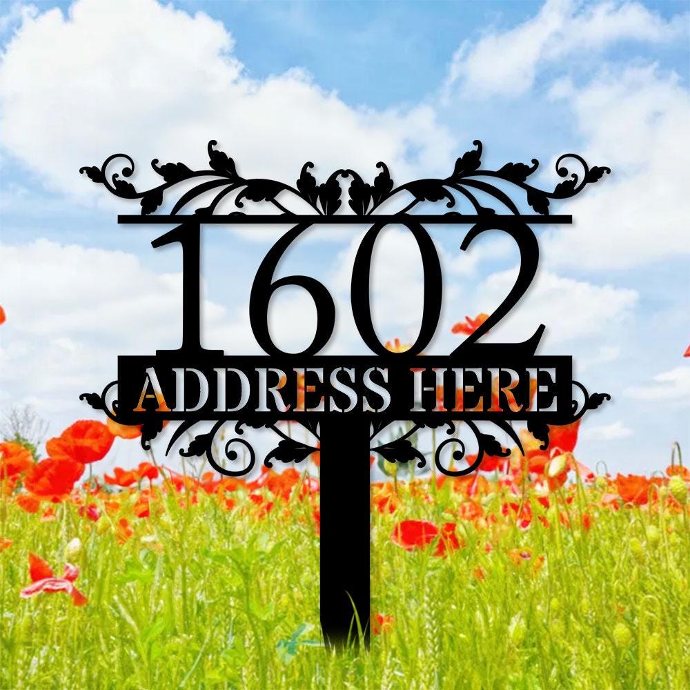 Address Plaque Family Name Garden Metal Stake, Personalized  Family Name Yard Sign, Outdoor Door Decor, Garden Art, Gift for Garden Lovers