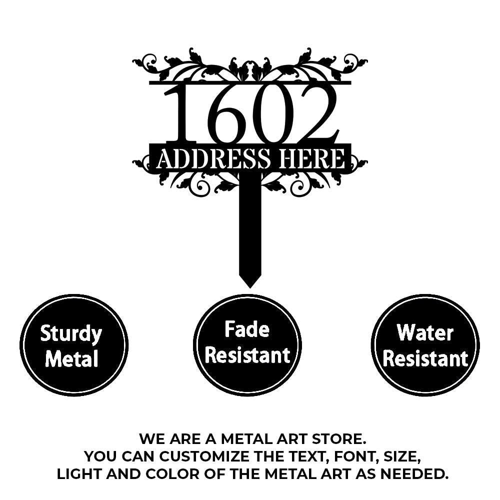 Address Plaque Family Name Garden Metal Stake, Personalized  Family Name Yard Sign, Outdoor Door Decor, Garden Art, Gift for Garden Lovers