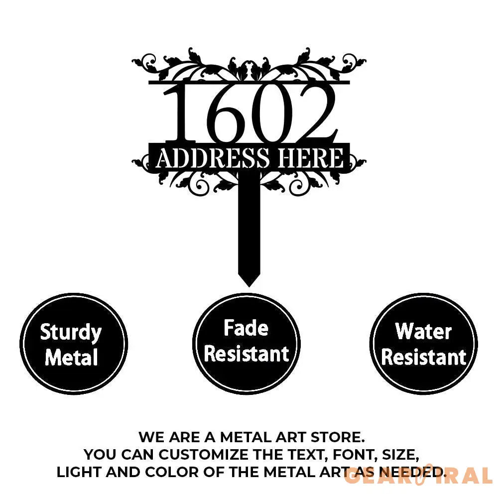 Address Plaque Family Name Garden Metal Stake Personalized Family Name Yard Sign Outdoor Door Decor Garden Art Gift for