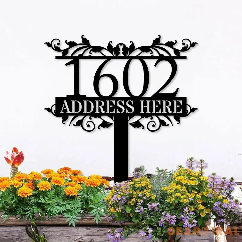 Address Plaque Family Name Garden Metal Stake Personalized Family Name Yard Sign Outdoor Door Decor Garden Art Gift for