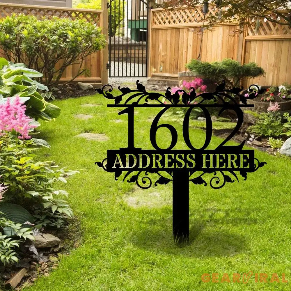 Address Plaque Family Name Garden Metal Stake Personalized Family Name Yard Sign Outdoor Door Decor Garden Art Gift for